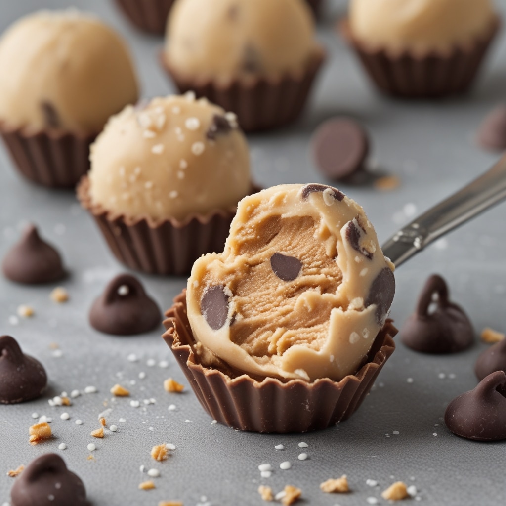 Frozen Greek Yogurt Peanut Butter Bites with Chocolate Chips