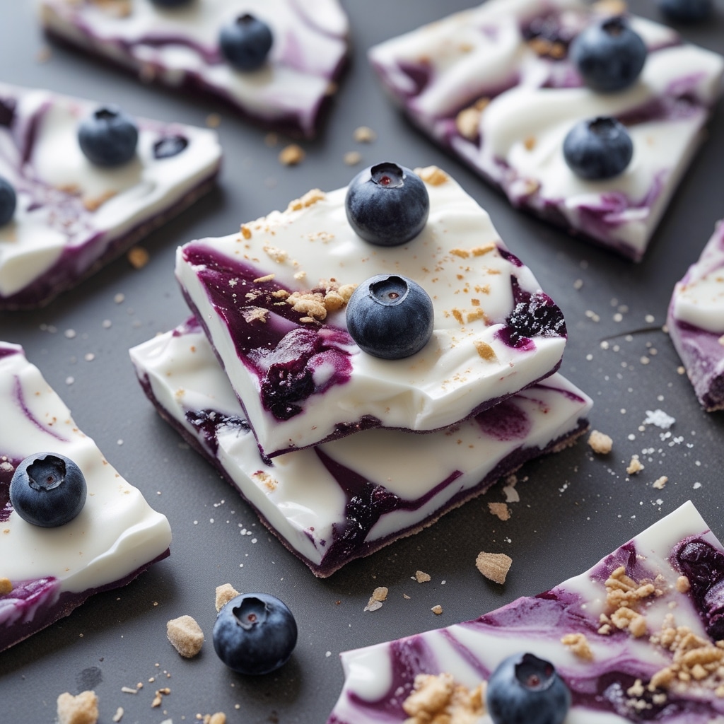 Frozen Blueberry Yogurt Protein Bark