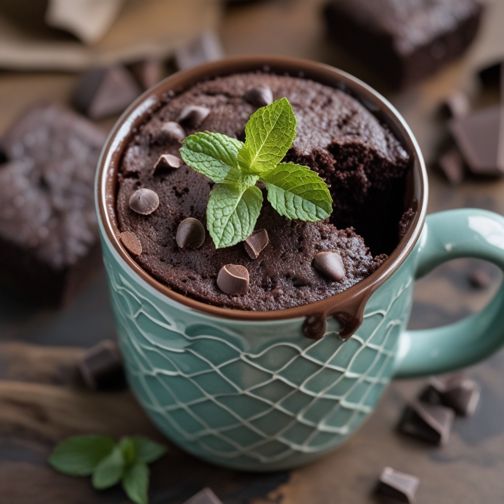 Dark Chocolate Mint Mug Cake