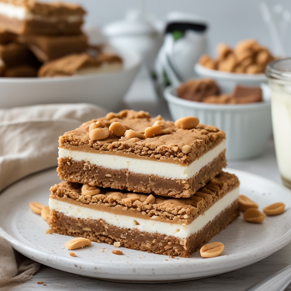 Healthy Peanut Butter Greek Yogurt Breakfast Blondies