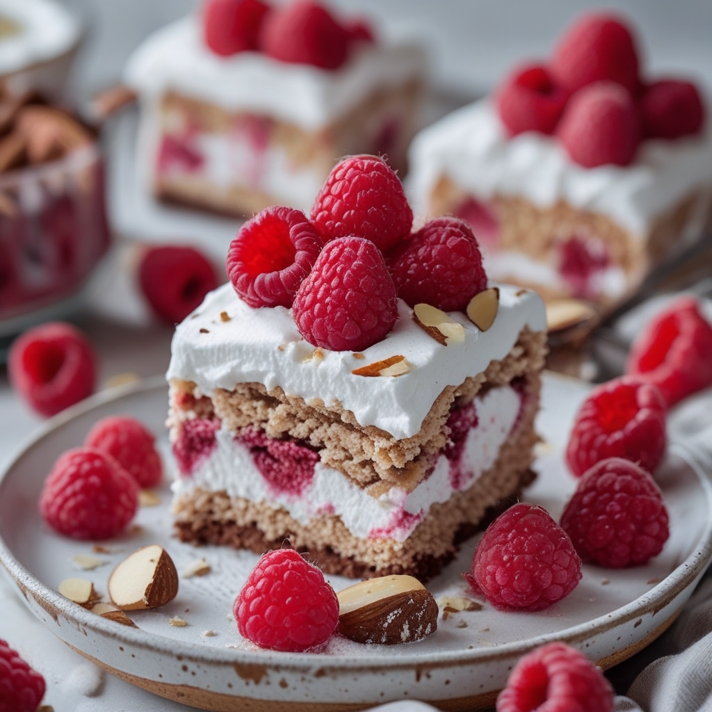 Raspberry Almond Fluff Dessert