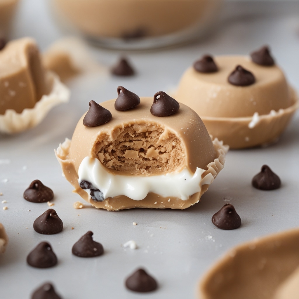 Frozen Greek Yogurt Peanut Butter Bites with Chocolate Chips