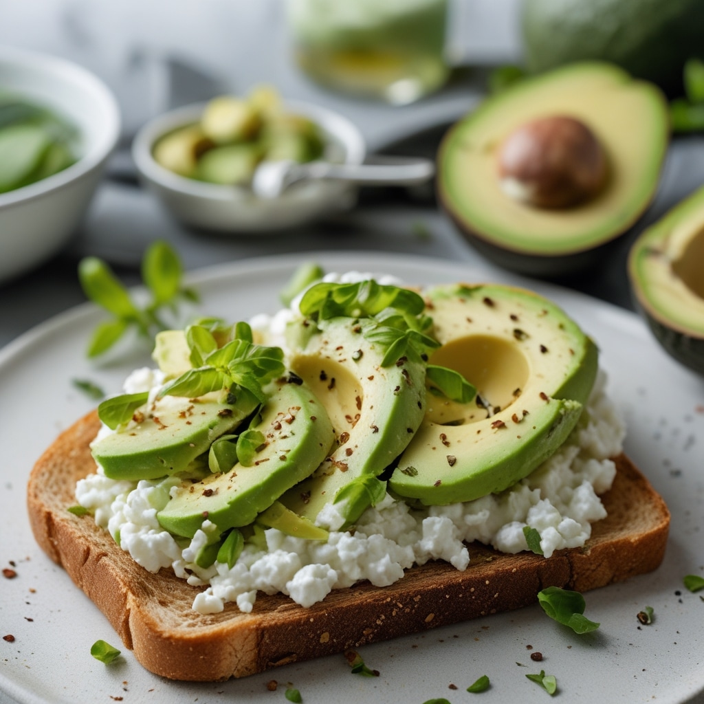 Creamy Avocado Cottage Cheese Toast