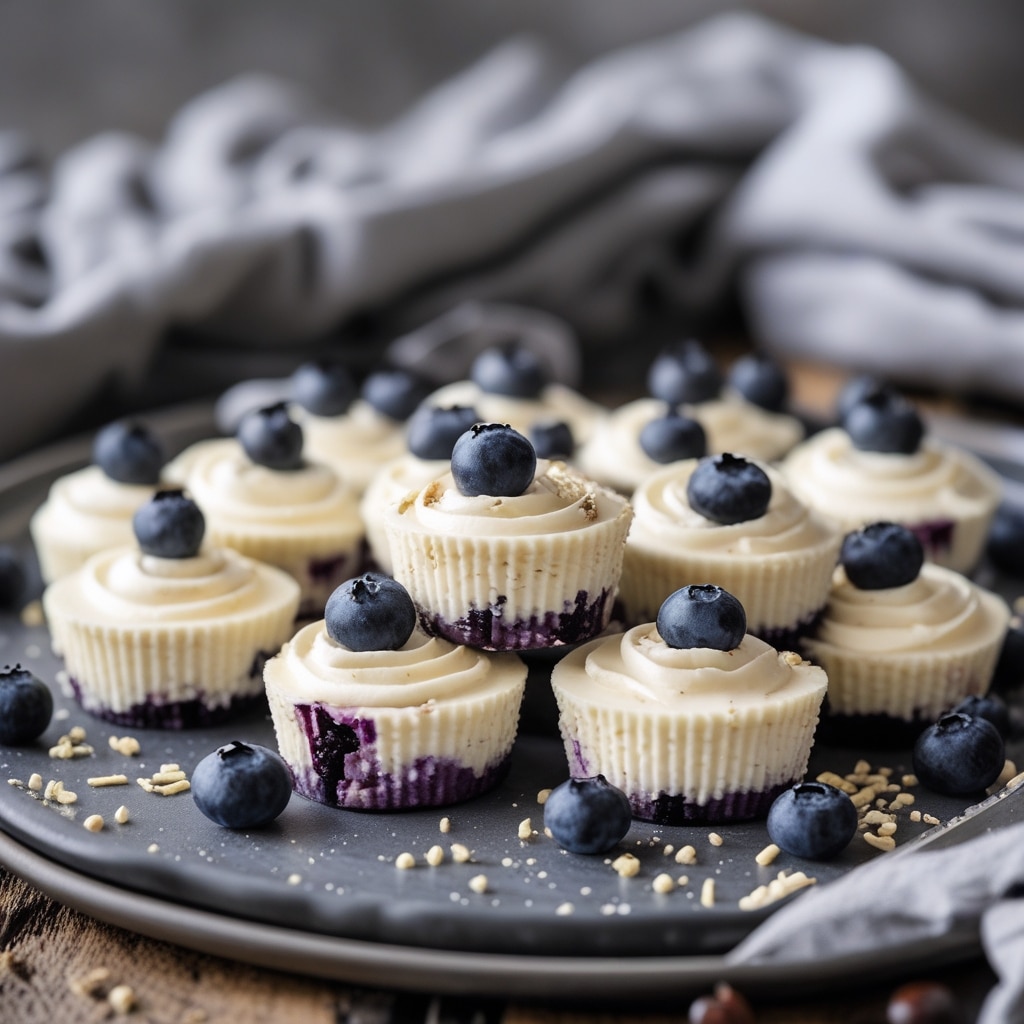 Keto Vanilla Blueberry Cheesecake Bites