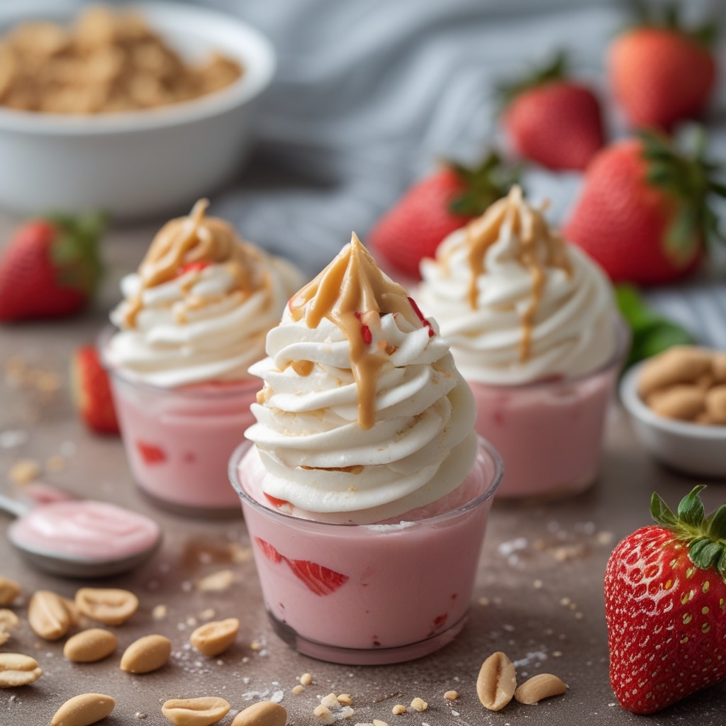 Strawberry Peanut Butter Frozen Yogurt Bites