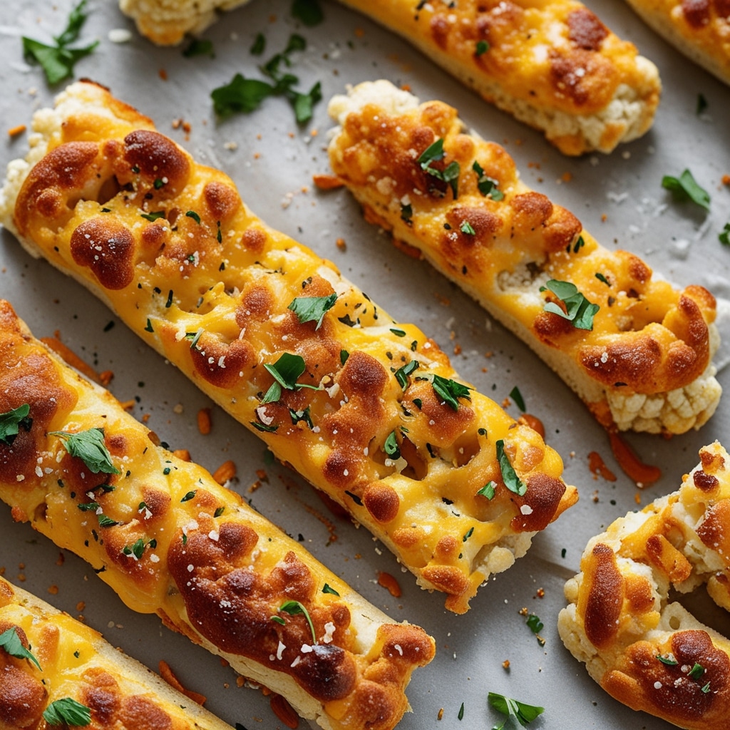 Cheesy Cauliflower Protein Breadsticks