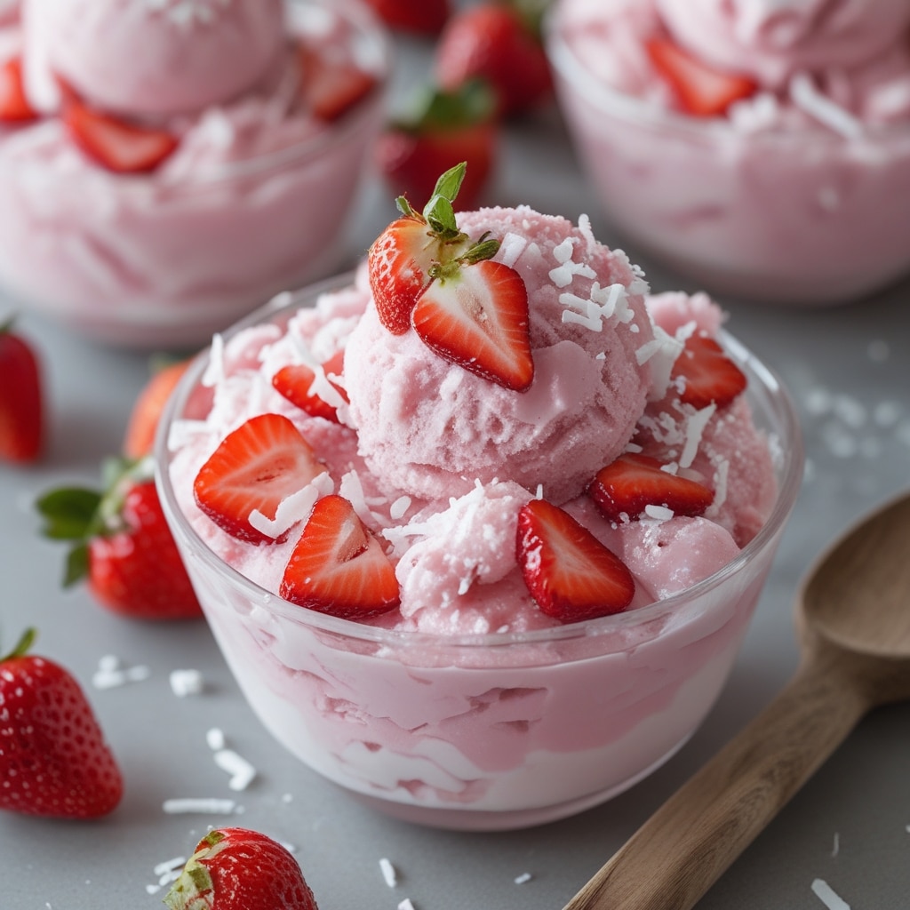 Strawberry Coconut Frozen Yogurt Clusters