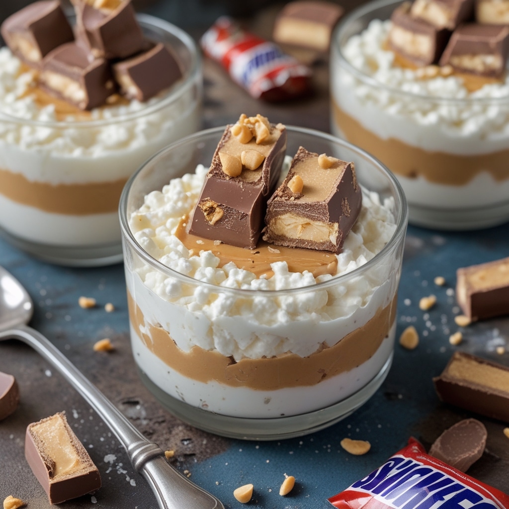 Cottage Cheese & Peanut Butter Snickers Dessert