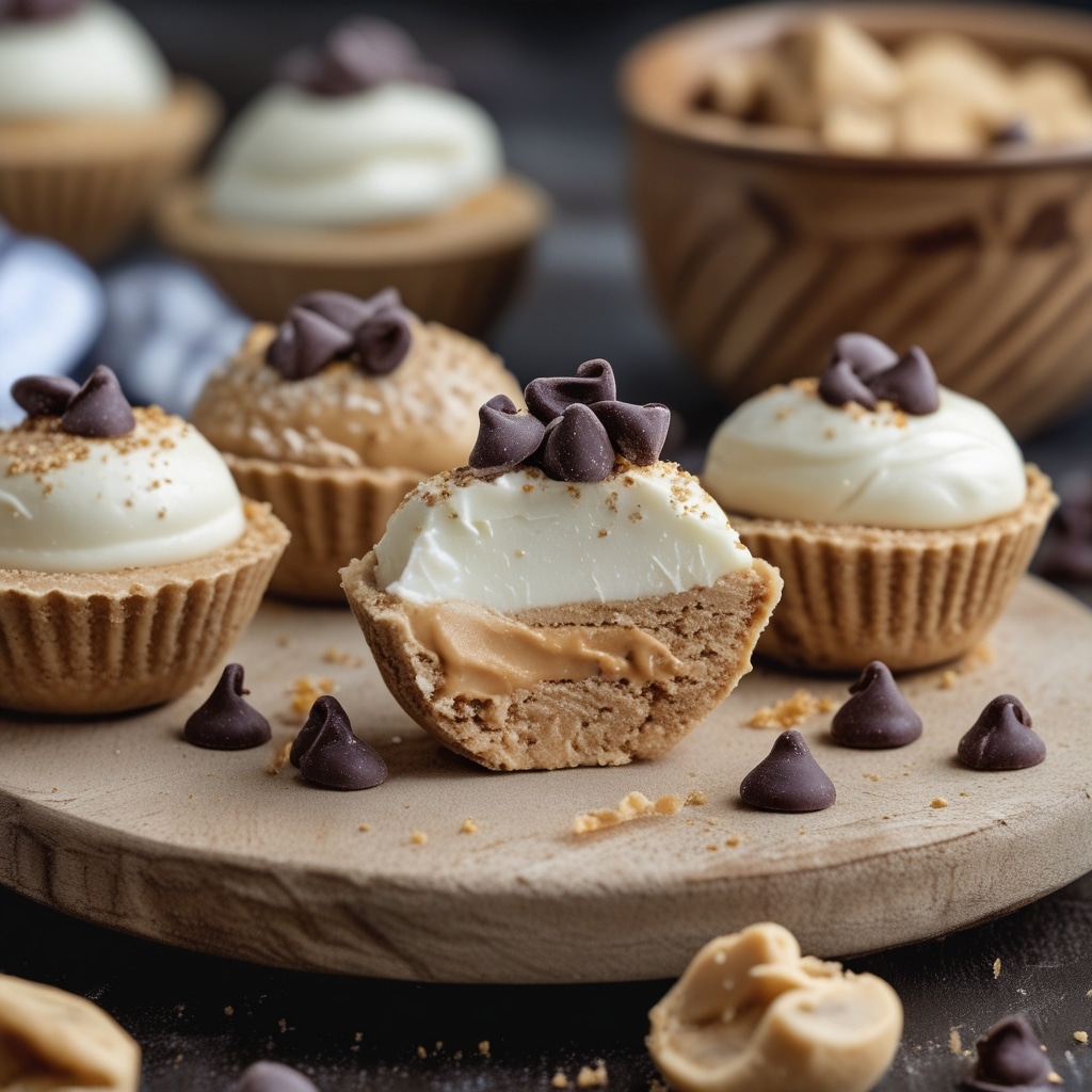 Frozen Greek Yogurt Peanut Butter Bites with Chocolate Chips