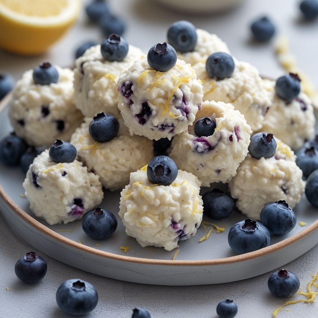 Blueberry Lemon Cottage Cheese Protein Bites
