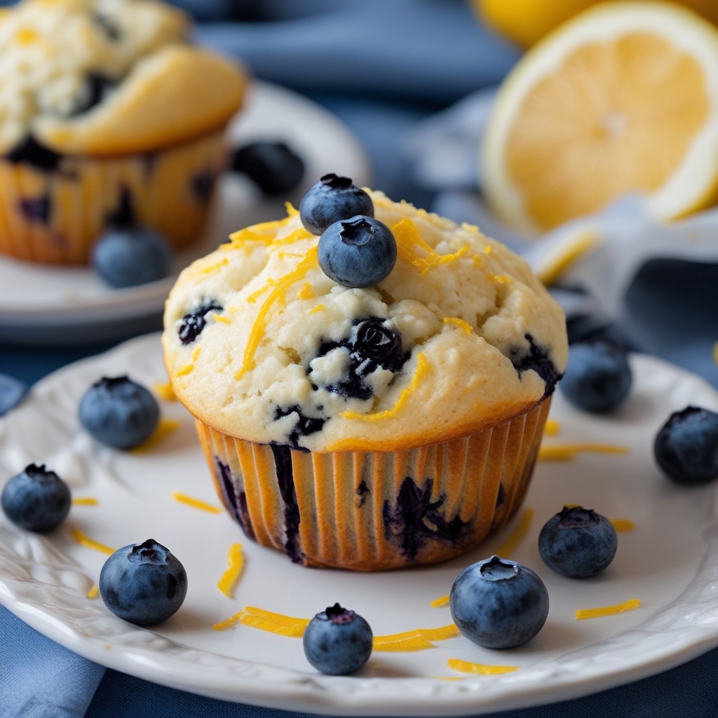 Blueberry Lemon Cottage Cheese Muffins