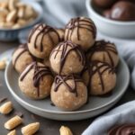 Peanut Butter Protein Balls with Chocolate Drizzle