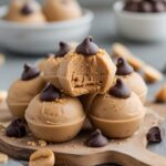 Frozen Greek Yogurt Peanut Butter Bites with Chocolate Chips