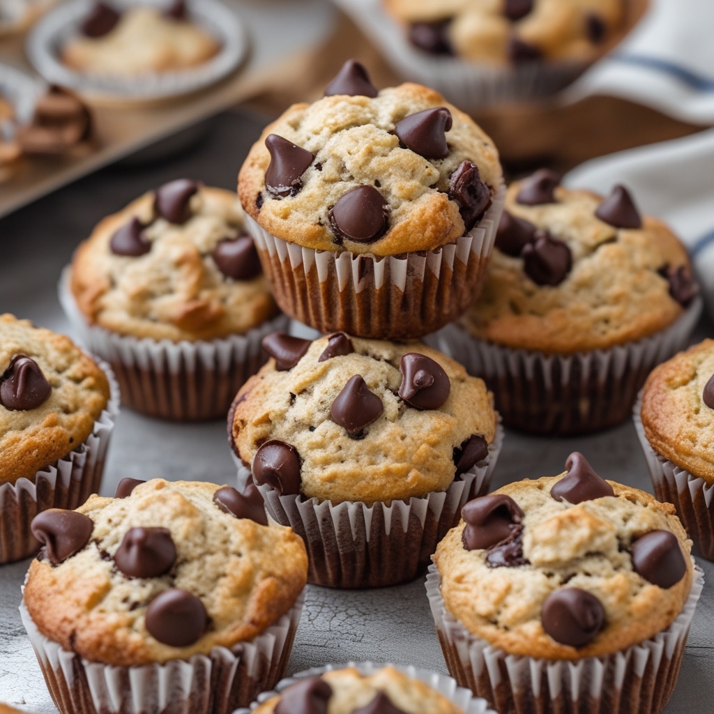 Chocolate Chip Cottage Cheese Protein Muffins