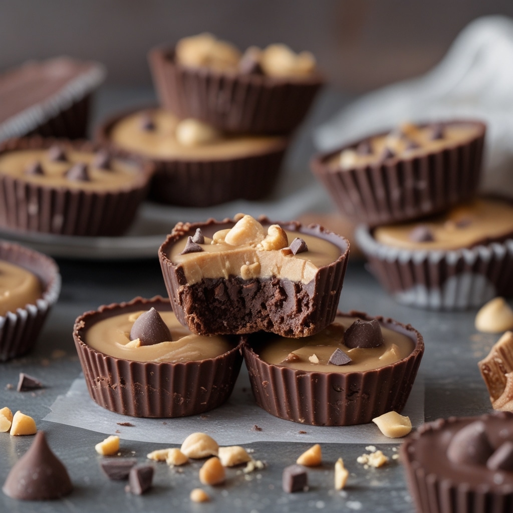 Keto Chocolate Peanut Butter Fudge Cups