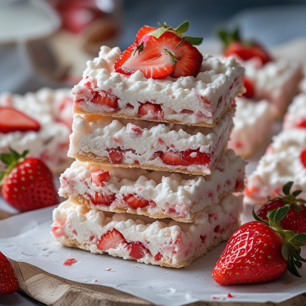 Strawberry Cottage Cheese Cloud Bars