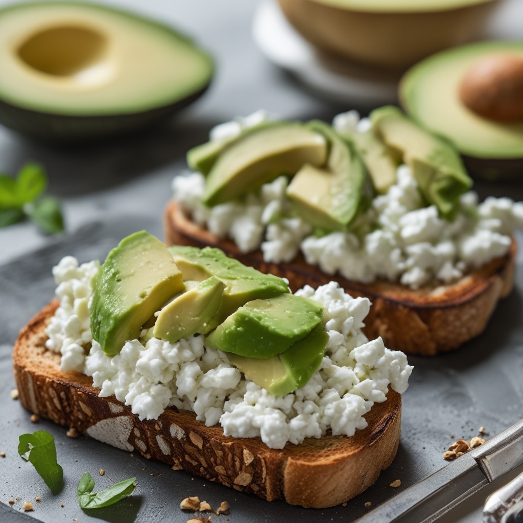 Creamy Avocado Cottage Cheese Toast