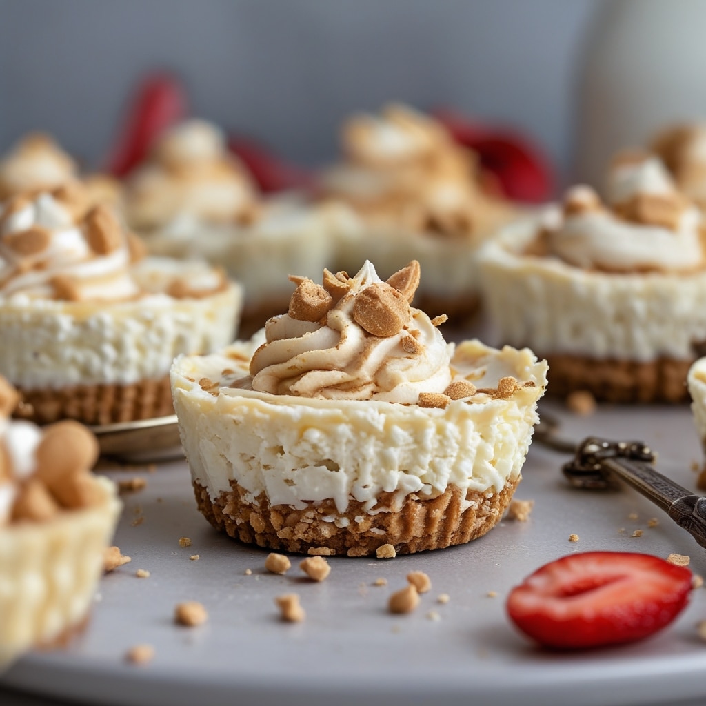 Peanut Butter Cottage Cheese Cheesecake Cups
