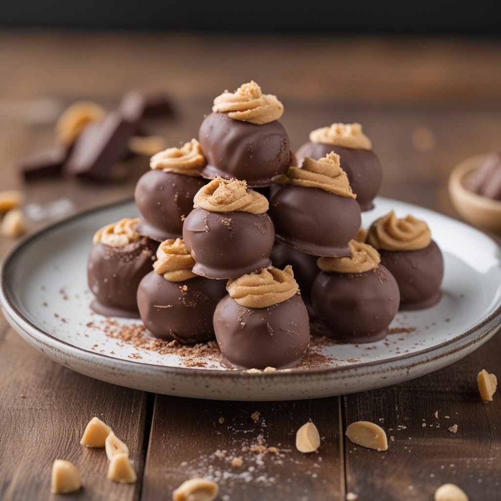 Chocolate Covered Peanut Butter Frozen Yogurt Bites (Vegan)
