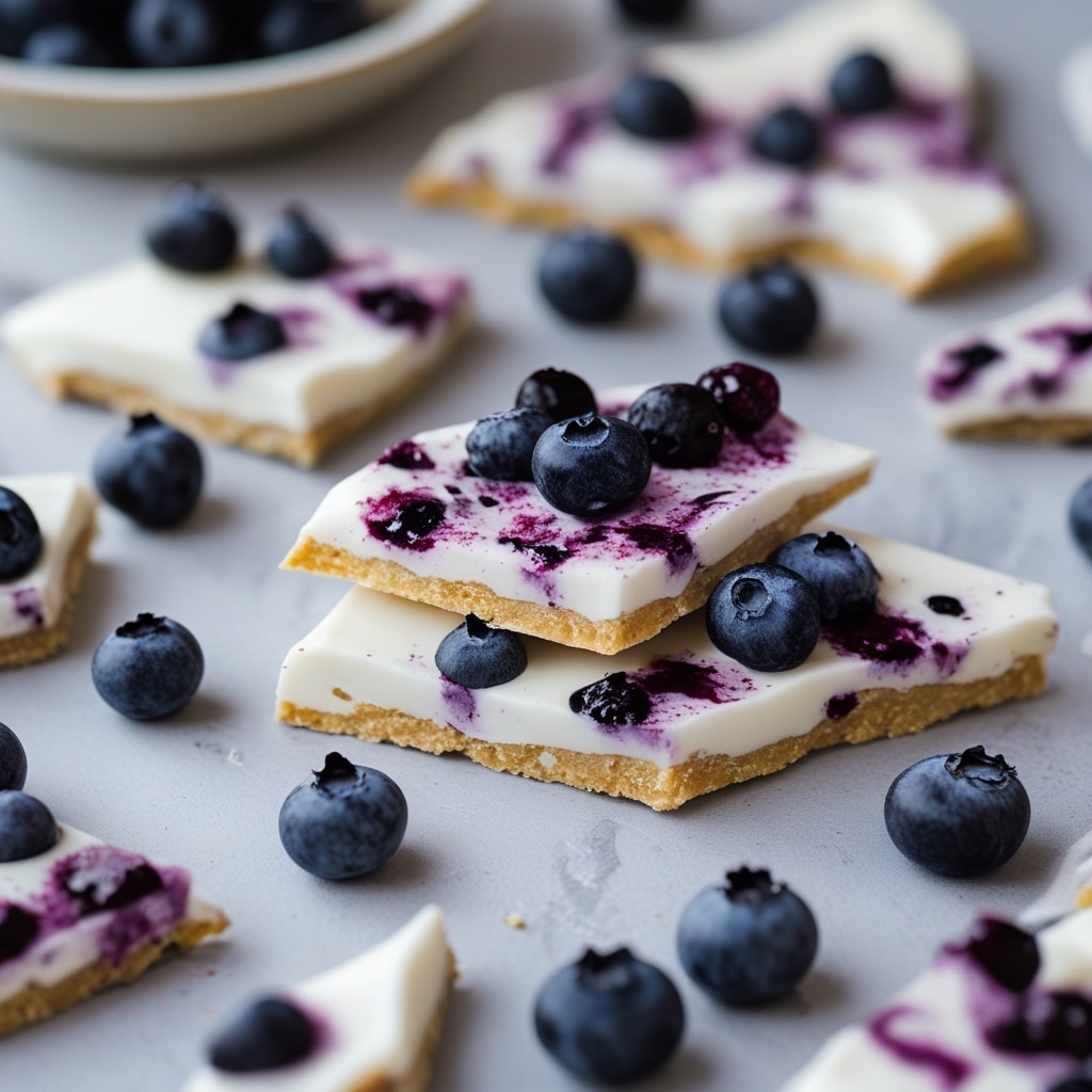 Frozen Blueberry Yogurt Protein Bark