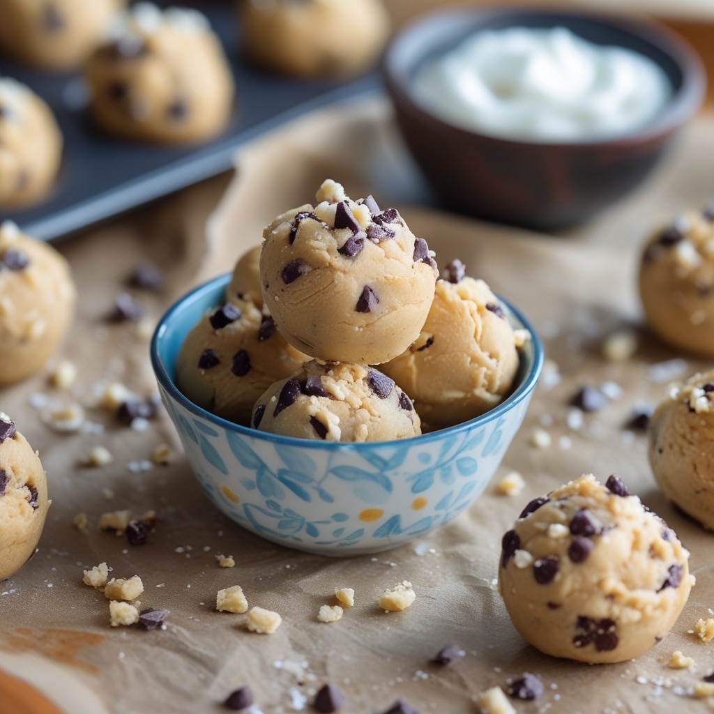 No-Bake Greek Yogurt Cookie Dough Bites