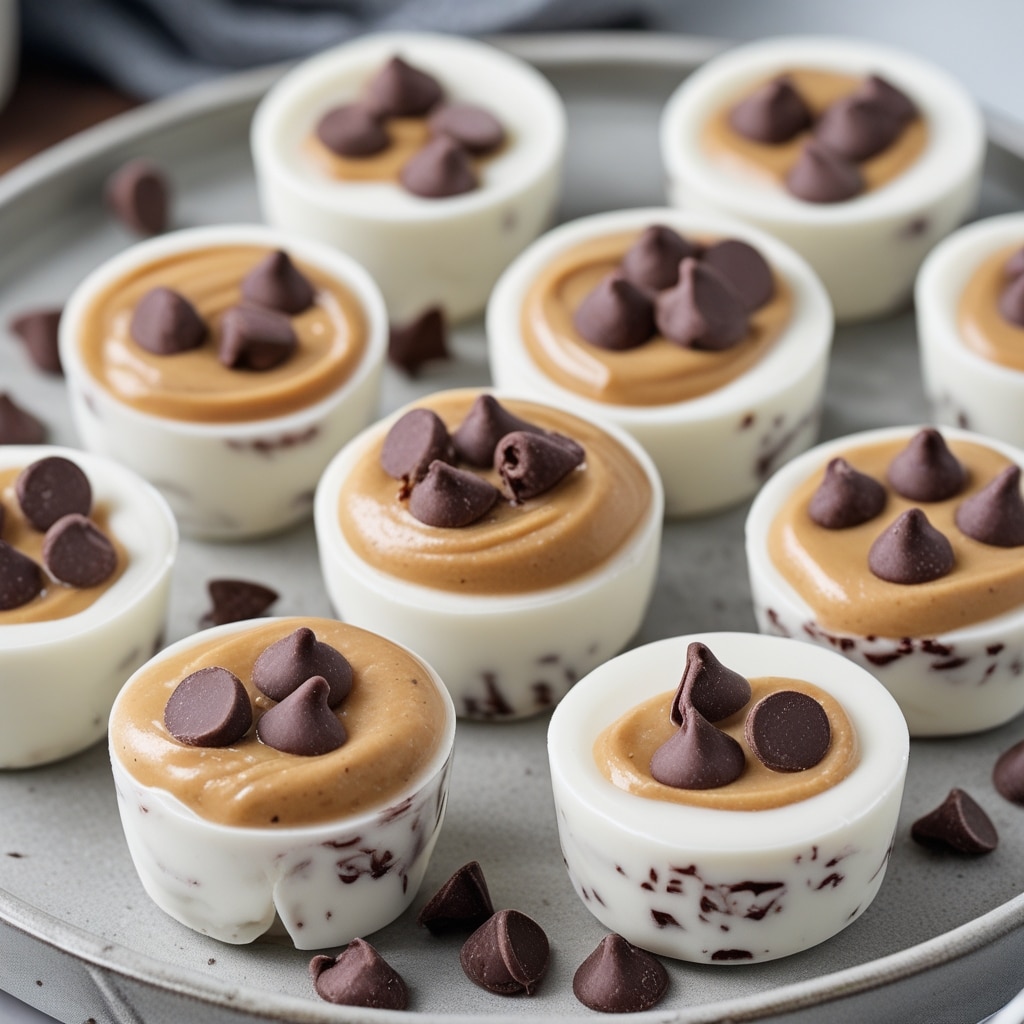 Frozen Greek Yogurt Peanut Butter Bites with Chocolate Chips
