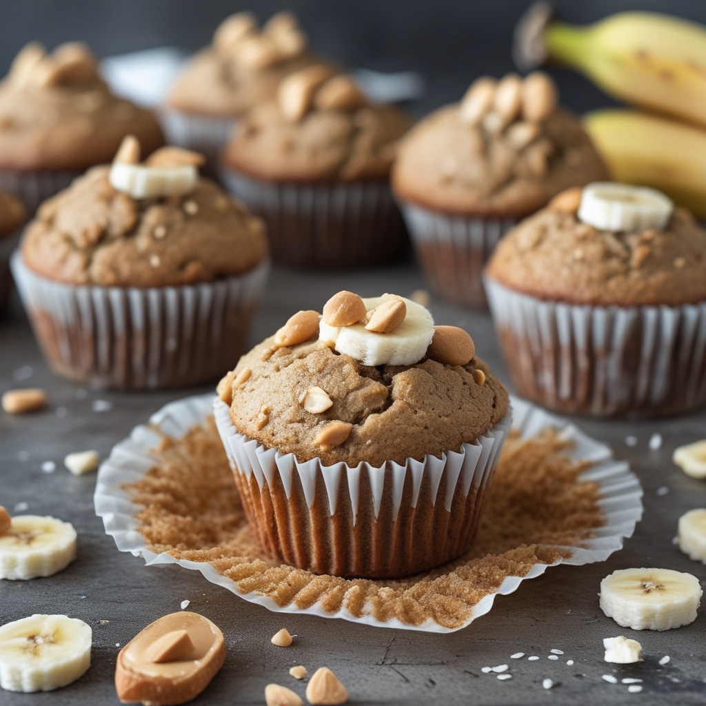 Peanut Butter Banana Protein Muffins