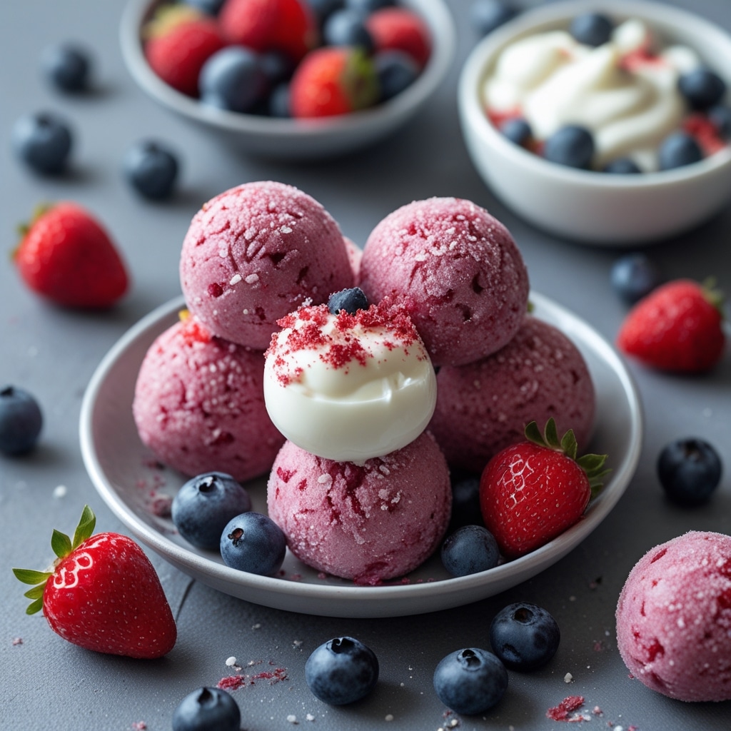Frozen Berry Greek Yogurt Protein Bites