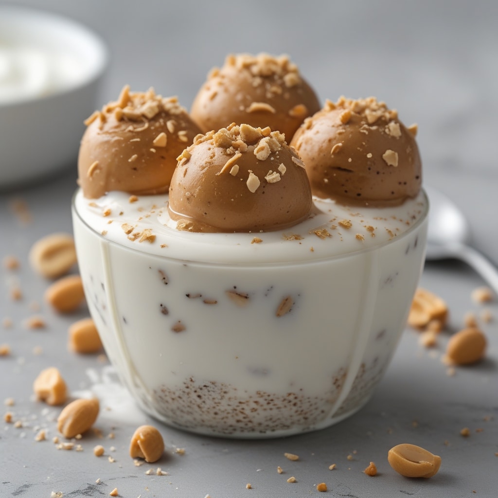 Healthy Frozen Greek Yogurt Peanut Butter Bites