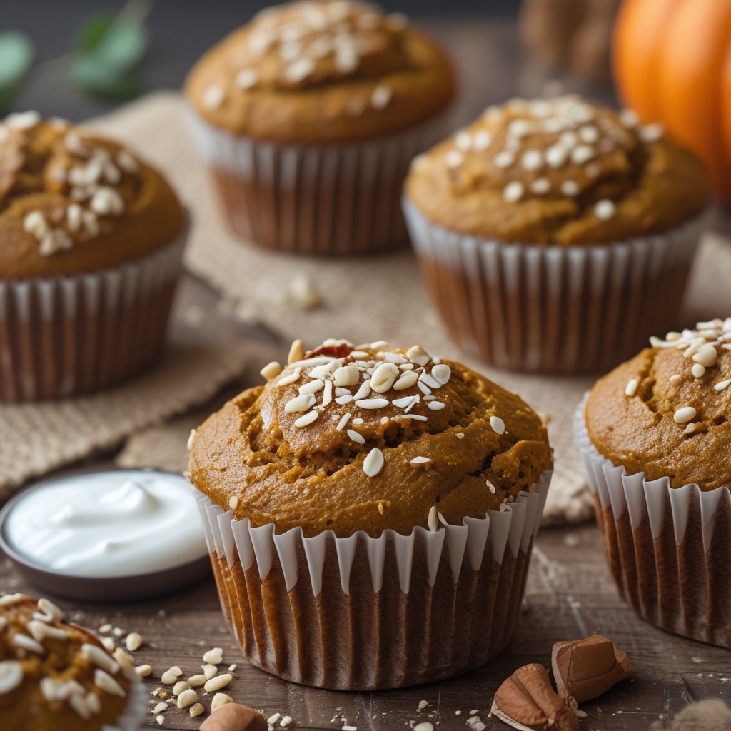 Healthy Greek Yogurt Pumpkin Muffins