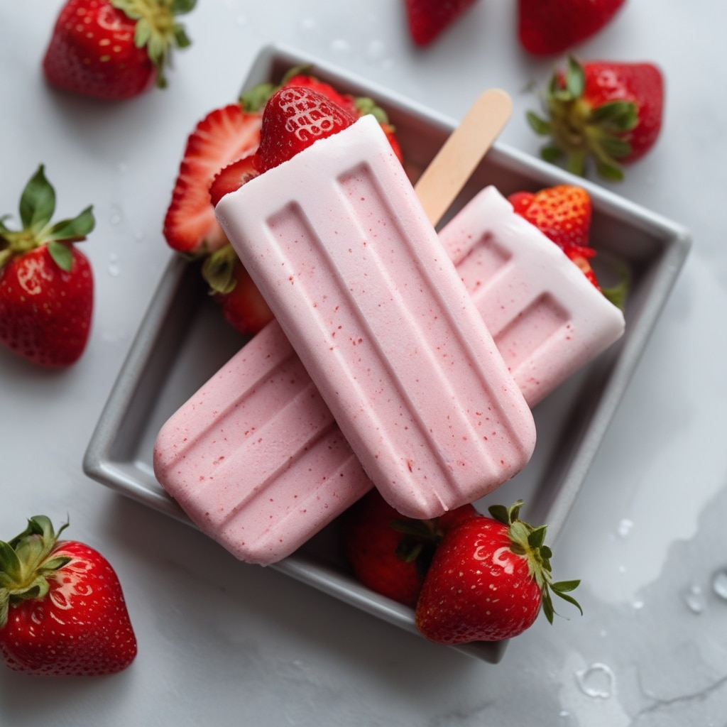 Strawberry Cottage Cheese Smoothie Pops