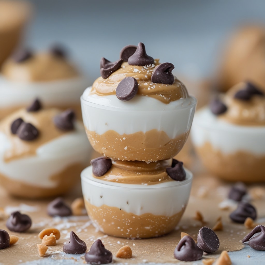 Frozen Greek Yogurt Peanut Butter Bites with Chocolate Chips