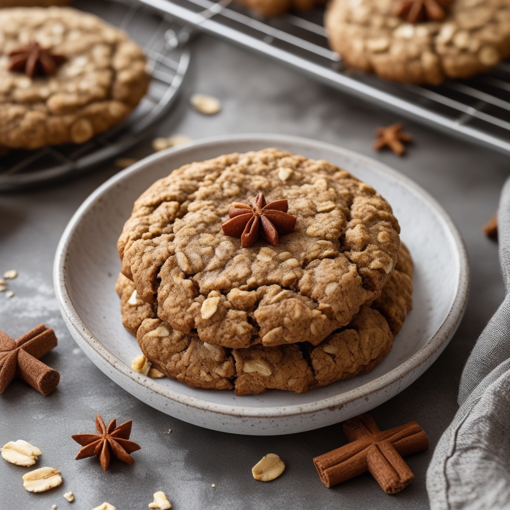 Healthy Gingerbread Oatmeal Breakfast Cookies