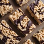 Peanut Butter Rice Krispie Treats with Chocolate Swirl