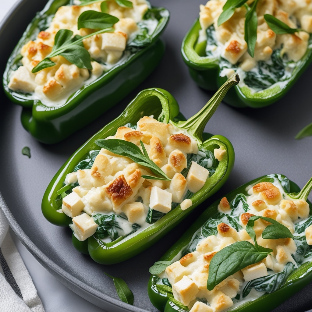 Creamy Spinach and Feta Stuffed Peppers