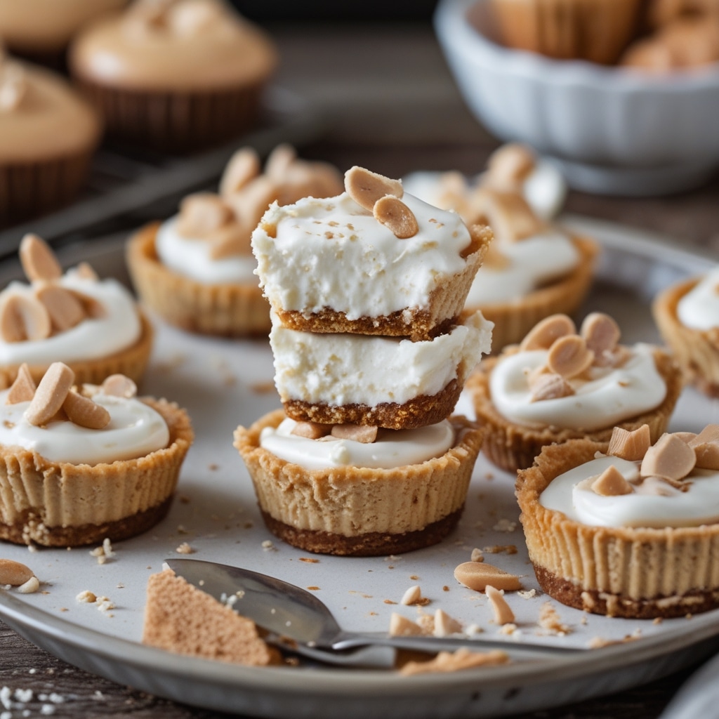 Peanut Butter Cottage Cheese Cheesecake Cups