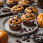 Pumpkin Protein Muffins with chocolate chips