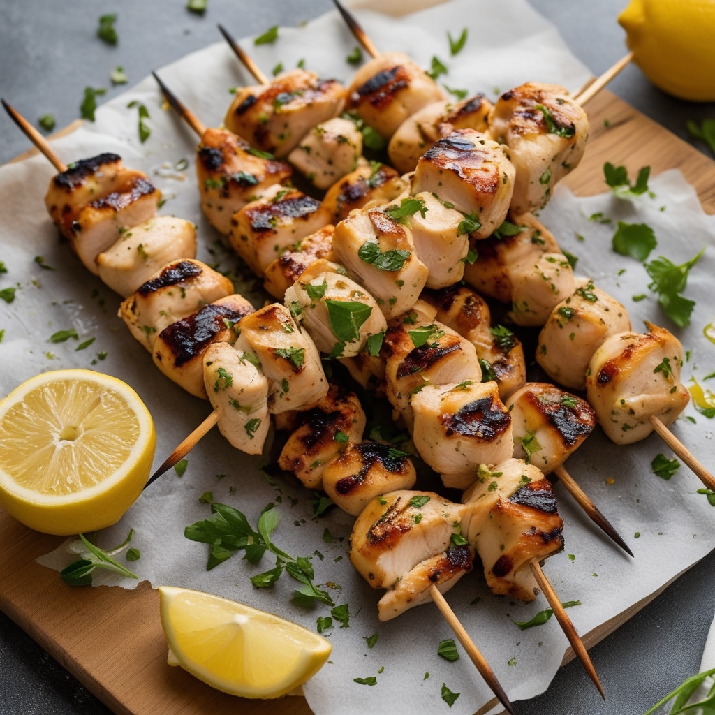 Lemon Herb Grilled Chicken Skewers