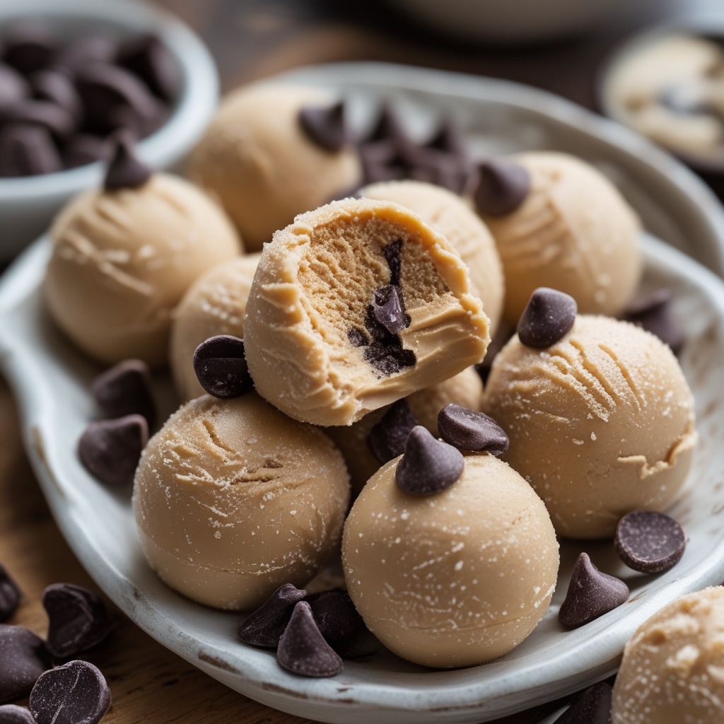 Frozen Greek Yogurt Peanut Butter Bites with Chocolate Chips