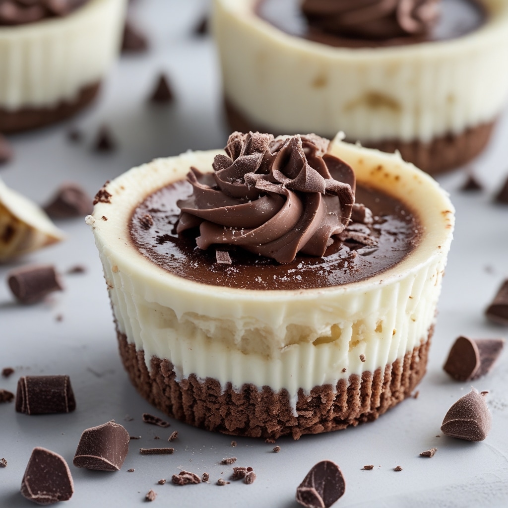 Frozen Chocolate Banana Greek Yogurt Cheesecake Cups