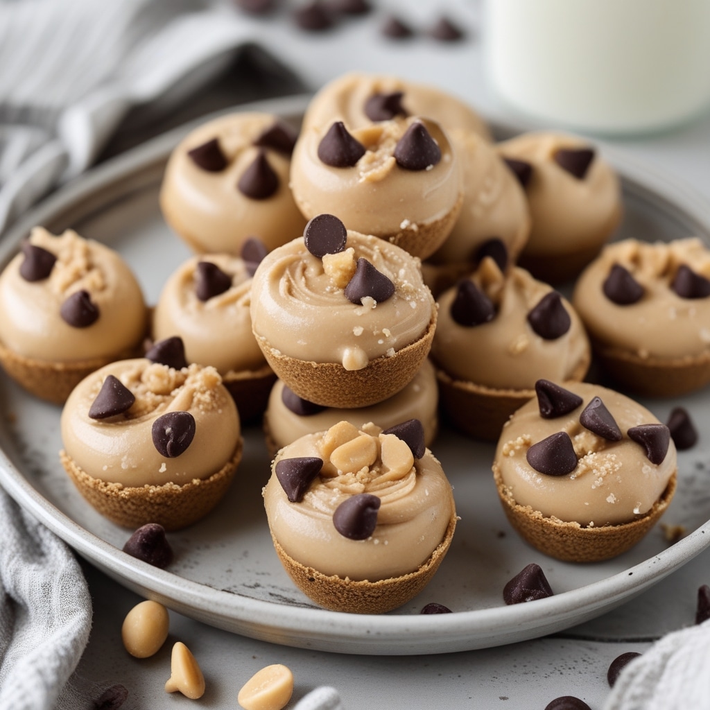 Frozen Greek Yogurt Peanut Butter Bites with Chocolate Chips
