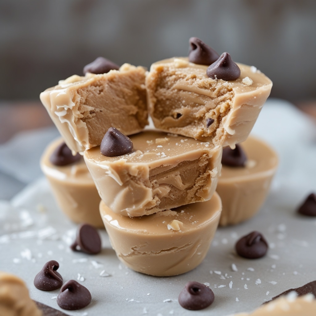 Frozen Greek Yogurt Peanut Butter Bites with Chocolate Chips