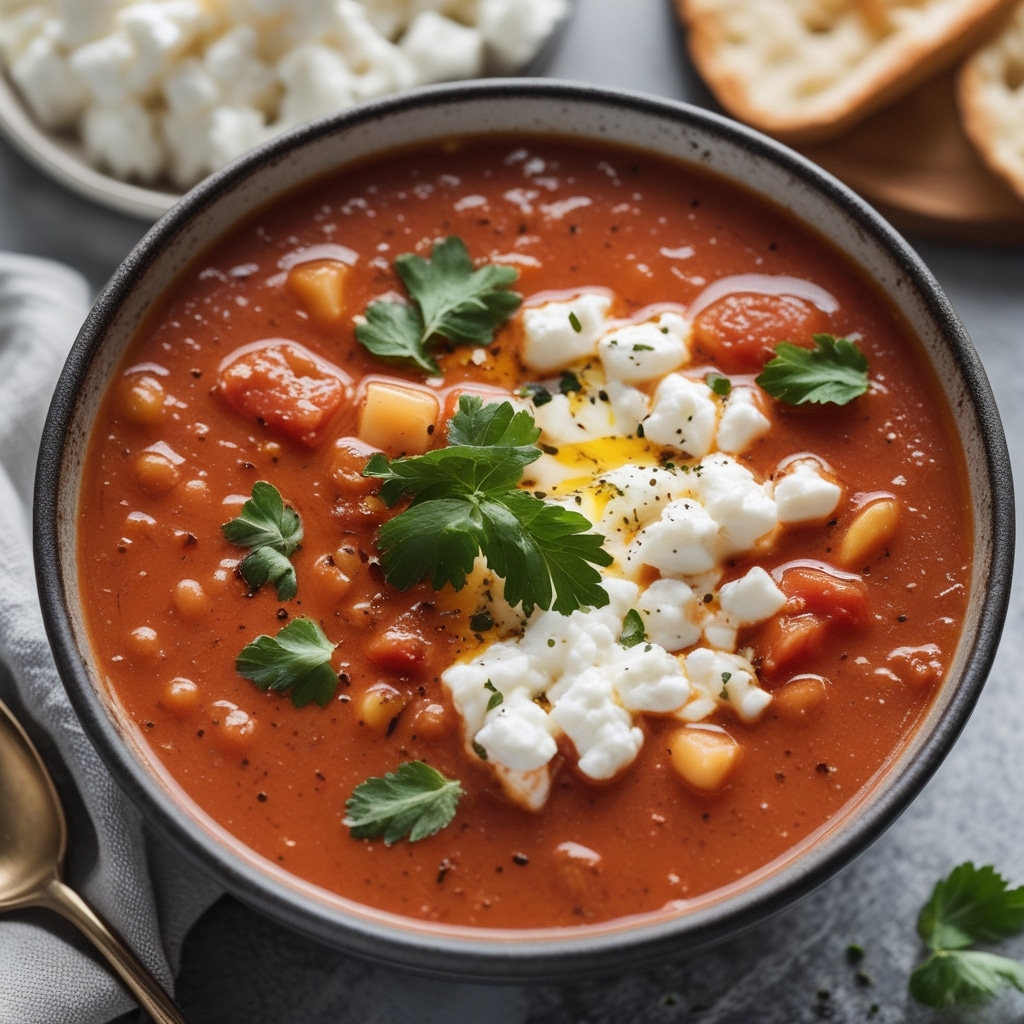 High Protein Tomato Soup with Cottage Cheese