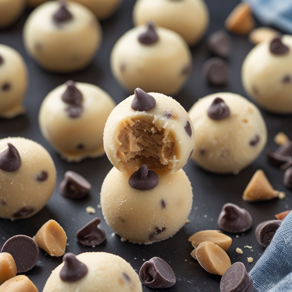 Frozen Greek Yogurt Peanut Butter Bites with Chocolate Chips
