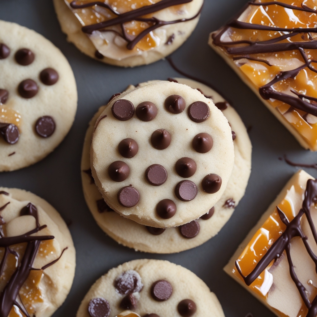 Sweet Chocolate Chip and Toffee Shortbread Cookies