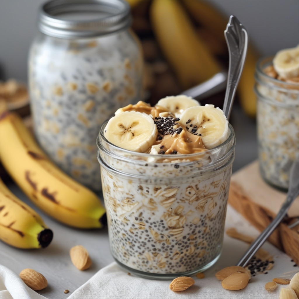 Peanut Butter Banana Chia Overnight Oats