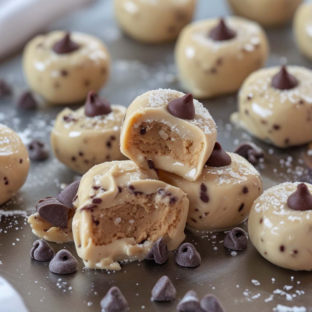 Frozen Greek Yogurt Peanut Butter Bites with Chocolate Chips