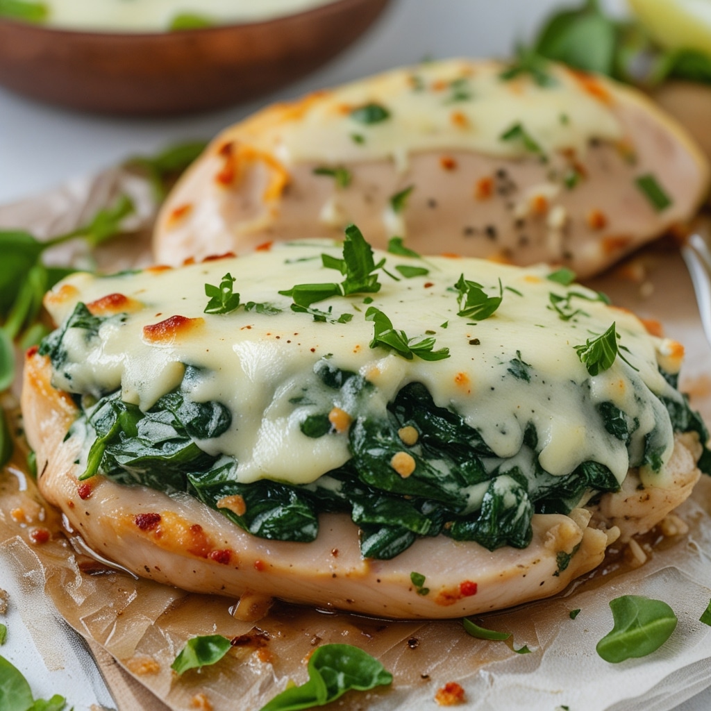 Cheesy Spinach Stuffed Chicken Breasts
