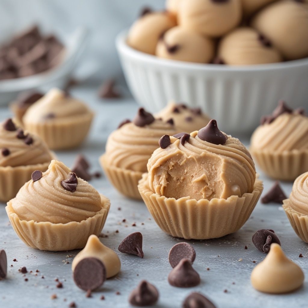 Frozen Greek Yogurt Peanut Butter Bites with Chocolate Chips