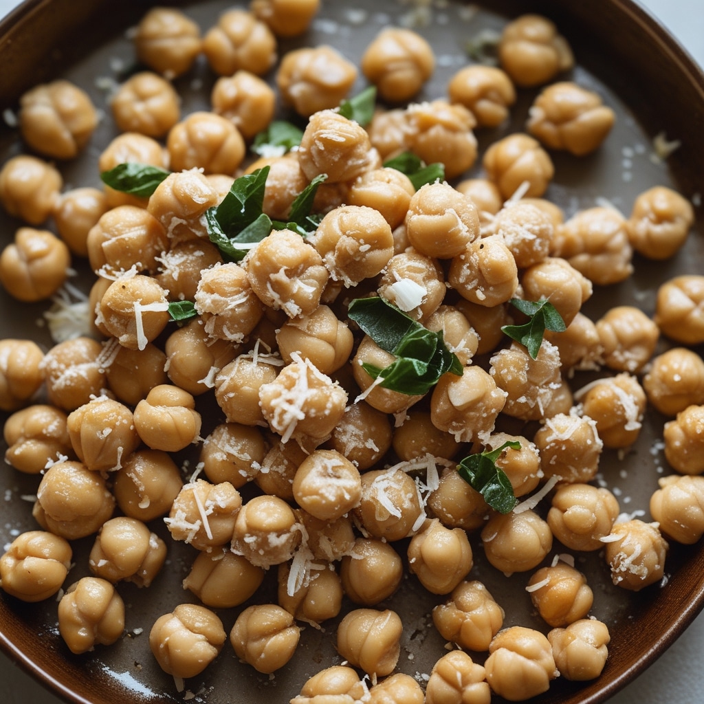 - Garlic Parmesan Roasted Chickpeas